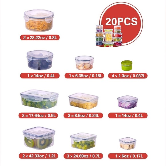 Food Storage Container - 20 piece set - Picture 2 of 8